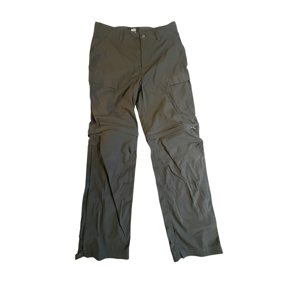 REI Co-op Youth Large 14-16 Convertible Hiking Pants Dark Olive Green Zip Off